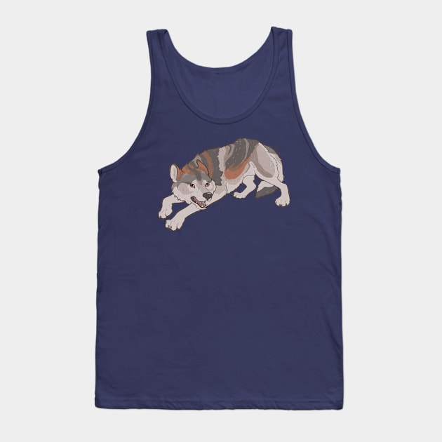 Shy Wolf Tank Top by TaksArt